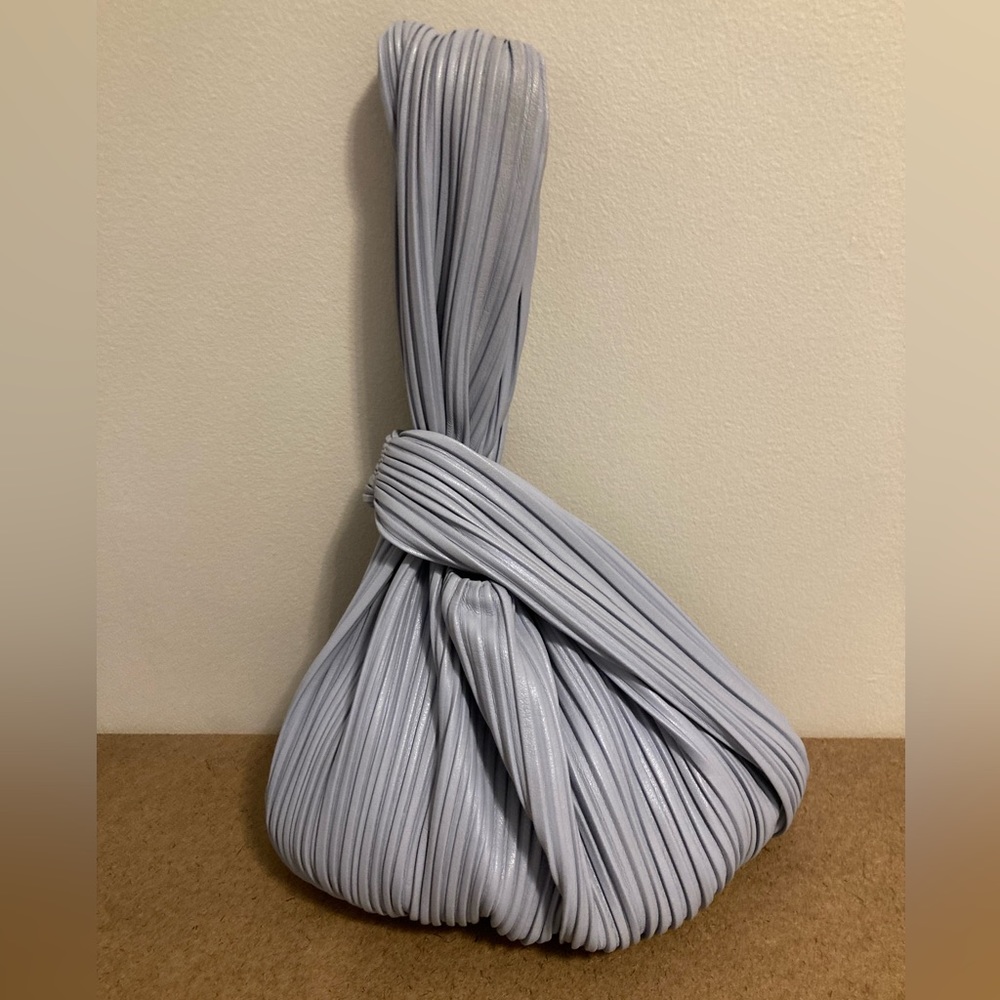 Nanushka Jen hobo in blue pleated leather